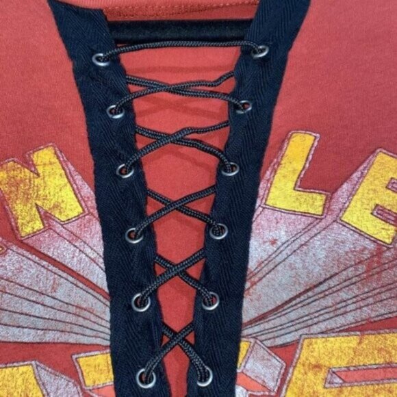 Van Halen 1982 Band Tee Lace-Up Grunge Graphic T-Shirt Forever 21 Size M - Picture 7 of 14